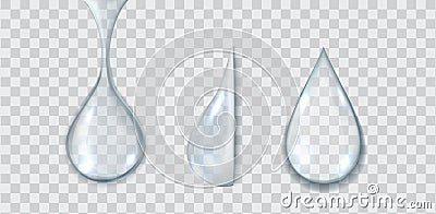 Clear liquid blobs group realistic vector illustration set Vector Illustration