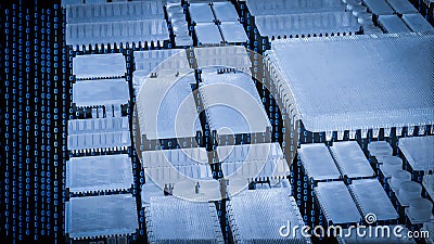 The clear pcb board on digital background for technology concept 3d rendering Stock Photo