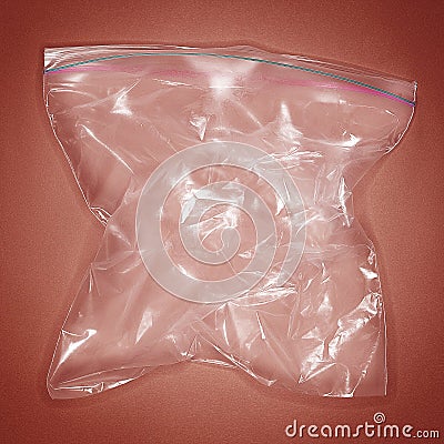 Clear plastic resealable bag Stock Photo