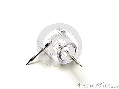 Clear Push Pins Stock Photo