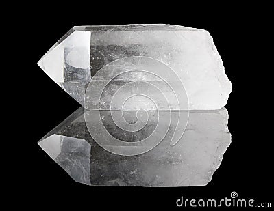 Clear Quartz Crystal Point Stock Photo