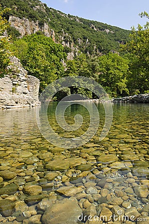 Clear river water Stock Photo