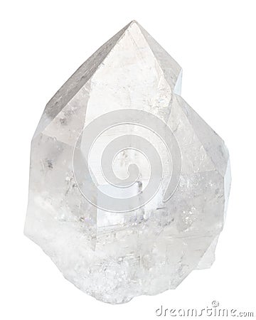 Clear rock crystal isolated on white Stock Photo