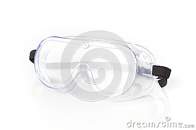 Clear safety glasses Stock Photo