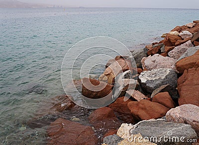 Clear sea water with rocks Stock Photo