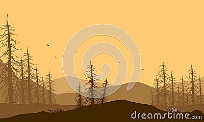 Clear skies with beautiful natural scenery in the afternoon. Vector illustration Vector Illustration