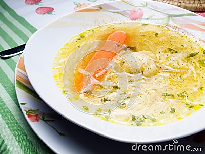 Clear soup Stock Photo