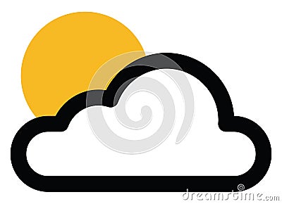 Clear sunny weather, icon Vector Illustration