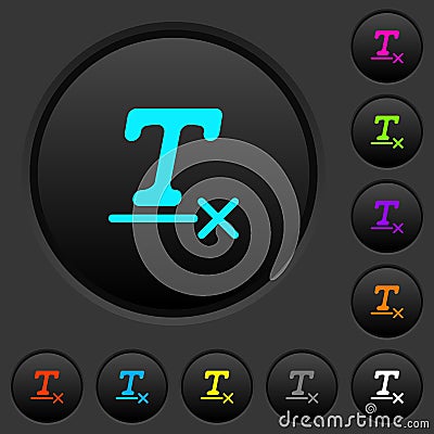 Clear text format dark push buttons with color icons Stock Photo
