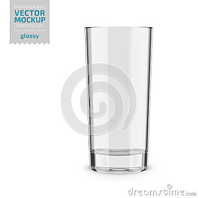 Clear empty drinking glass vector mockup. Vector Illustration