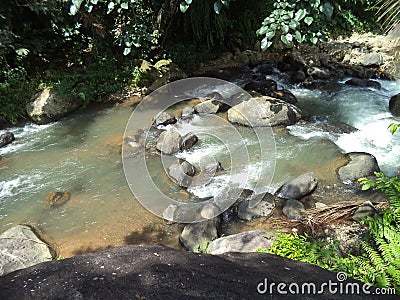 clear and unpolluted river within the mountains Stock Photo