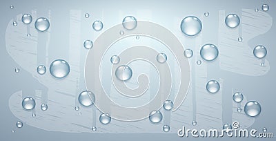 Clear Water Drops with Condensate Vector Illustration
