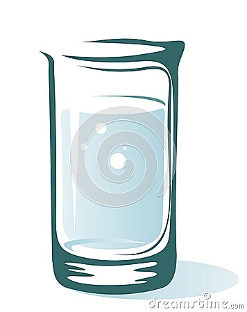 Clear water glass Vector Illustration