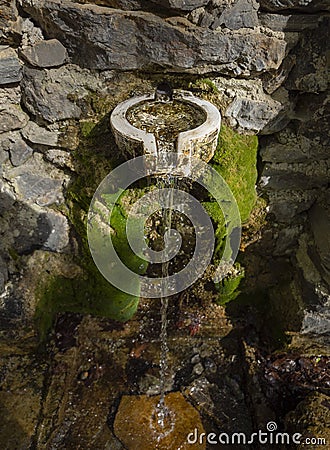 Clear water source in the mountains on the island of Evia, Greece Stock Photo