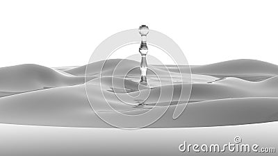 Clear water splashing from a drop of water and small wave. Stock Photo
