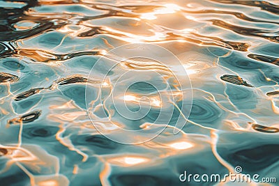 A clear water surface with gentle, overlapping ripples that form intricate wave patterns. The water Stock Photo