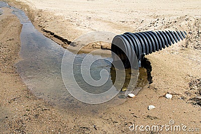 Clear water waste pipe Stock Photo