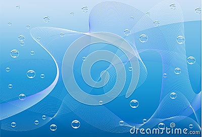 Clear water and waves background Vector Illustration