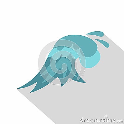 Clear wave icon, cartoon style Vector Illustration