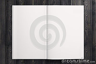 Clear white copybook on wooden desktop Stock Photo