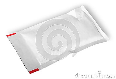 Clear white packet Stock Photo