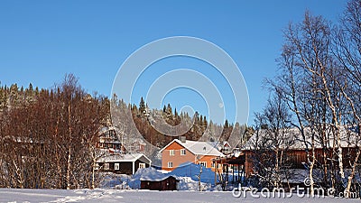 Winter day at Are Valadalen Fjallstation , Jamtland in Sweden Editorial Stock Photo