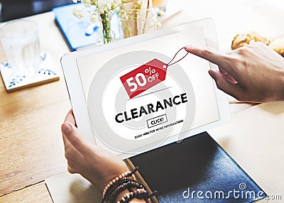 Clearance Promotion Discount Consumer Shopping Concept Stock Photo