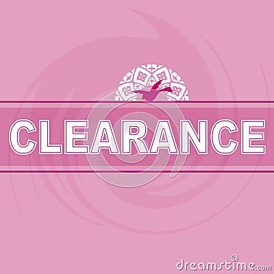 Clearance Sale Logo Pink Background Bird Stock Photo