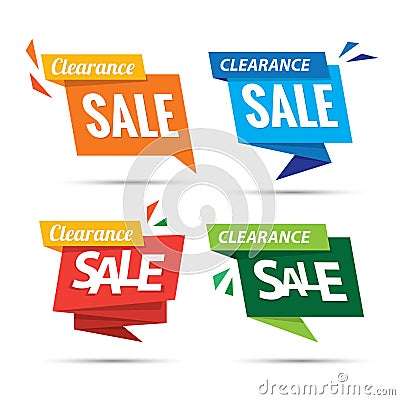 Clearance Sale many color 4 tag heading design for banner or pos Vector Illustration