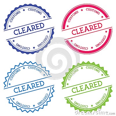 Cleared Customs badge isolated on white. Vector Illustration