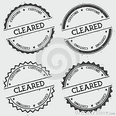 Cleared Customs insignia stamp isolated on white. Vector Illustration