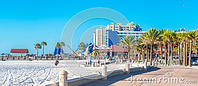 Clearwater beach with beautiful white sand in Florida USA Stock Photo