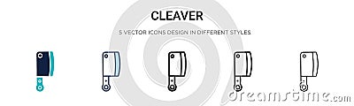 Cleaver icon in filled, thin line, outline and stroke style. Vector illustration of two colored and black cleaver vector icons Vector Illustration