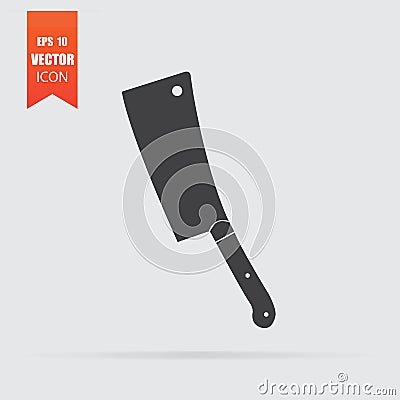 Cleaver icon in flat style isolated on grey background Vector Illustration