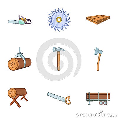 Cleaver icons set, cartoon style Vector Illustration