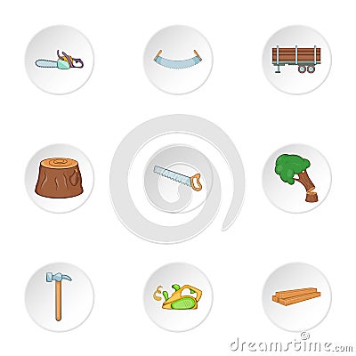 Cleaver icons set, cartoon style Vector Illustration