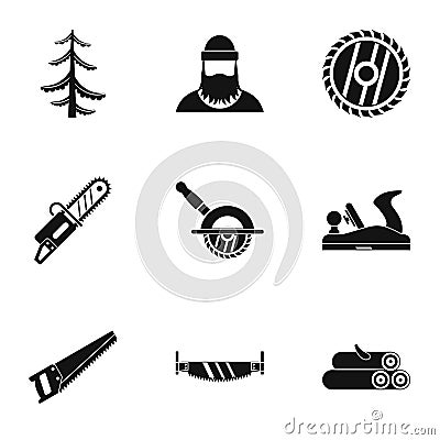 Cleaver icons set, simple style Vector Illustration