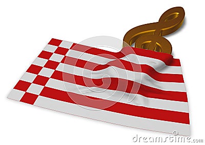 Clef symbol and flag of bremen Stock Photo