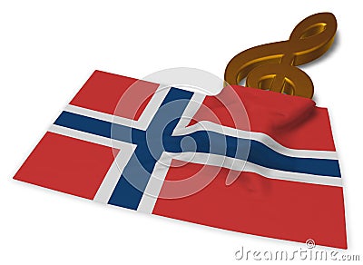 Clef symbol and flag of norway Stock Photo