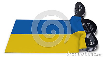 Clef symbol and flag of the ukraine Stock Photo