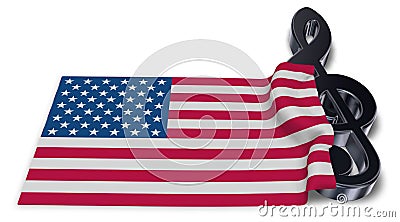 Clef symbol and flag of the usa Stock Photo