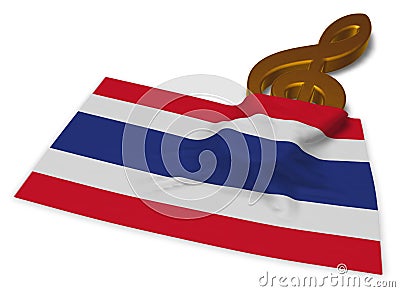 Clef symbol symbol and flag of thailand Stock Photo