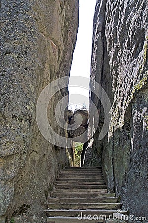 Cleft in the rock, Black Hills, South Dakota Stock Photo