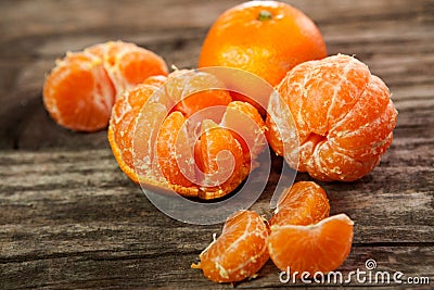 Clementines fruits,peeled Stock Photo