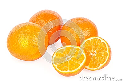 Clementines on white background Stock Photo