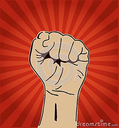 Clenched fist held high Vector Illustration