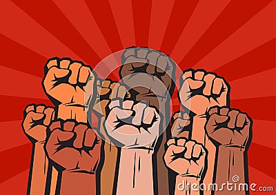 Clenched fists Vector Illustration