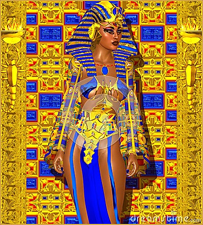 Cleopatra or any Egyptian Woman Pharaoh. Stock Photo