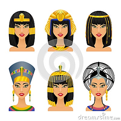 Cleopatra Egyptian Queen Vector Illustration