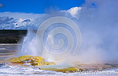 Clepsydra Geyser in Yellowstone Stock Photo